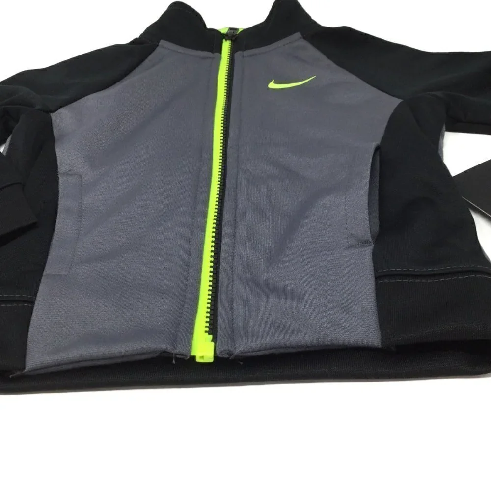 #019 Nike boy Raglan color block neon zip front jacket